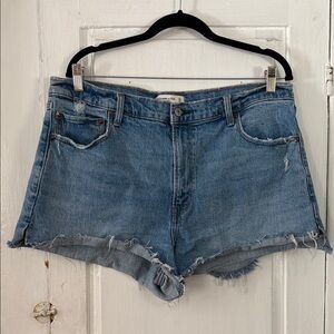 Abercrombie High Rise Denim Cutoff Women’s Shorts - Light Blue